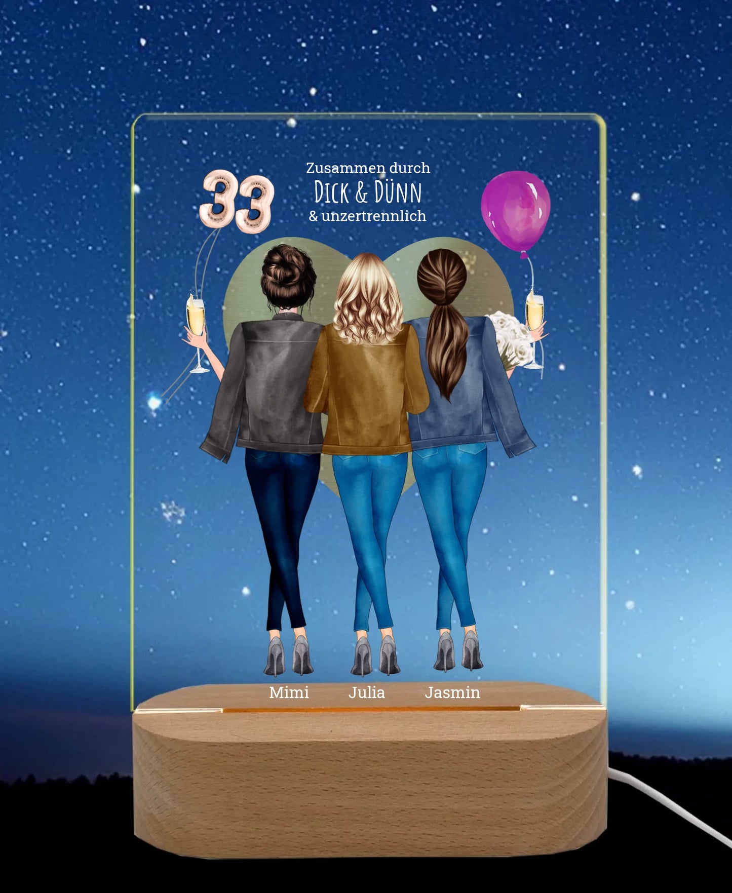 Licht an Nachthimmel