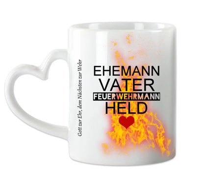 Personalisierte Feuerwehr Tasse mit Spruch – Geschenk für Kollegen & Feuerwehrmann