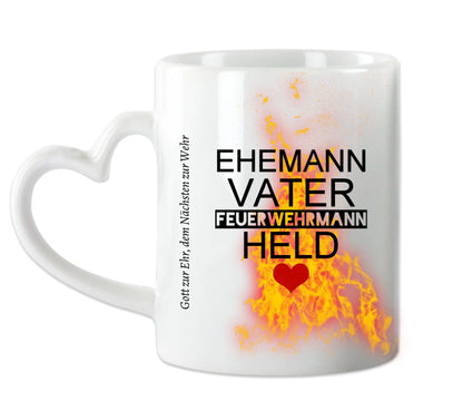 Personalisierte Tasse Feuerwehrtasse Geschenk Geburtstag Feuerwehrmann mit Spruch