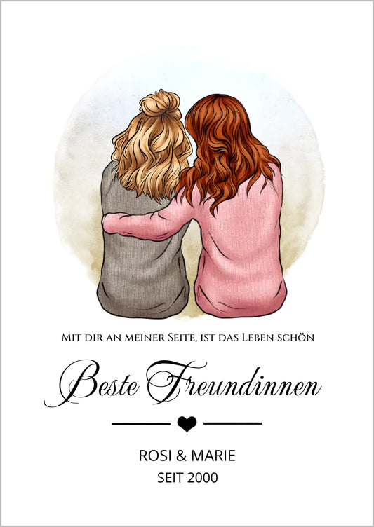 2 Beste Freundin Poster Geburtstag Geschenk | Geburtstagsgeschenk Bild