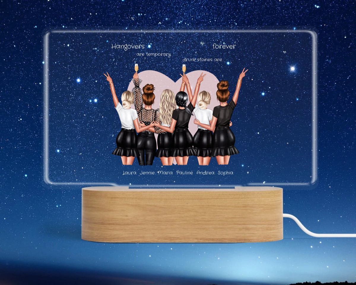 Personalisiertes LED Deko Licht ''6 beste Freundinnen'' Geschenk Geburtstag - Weihnachten â BesteFreundeGeschenke