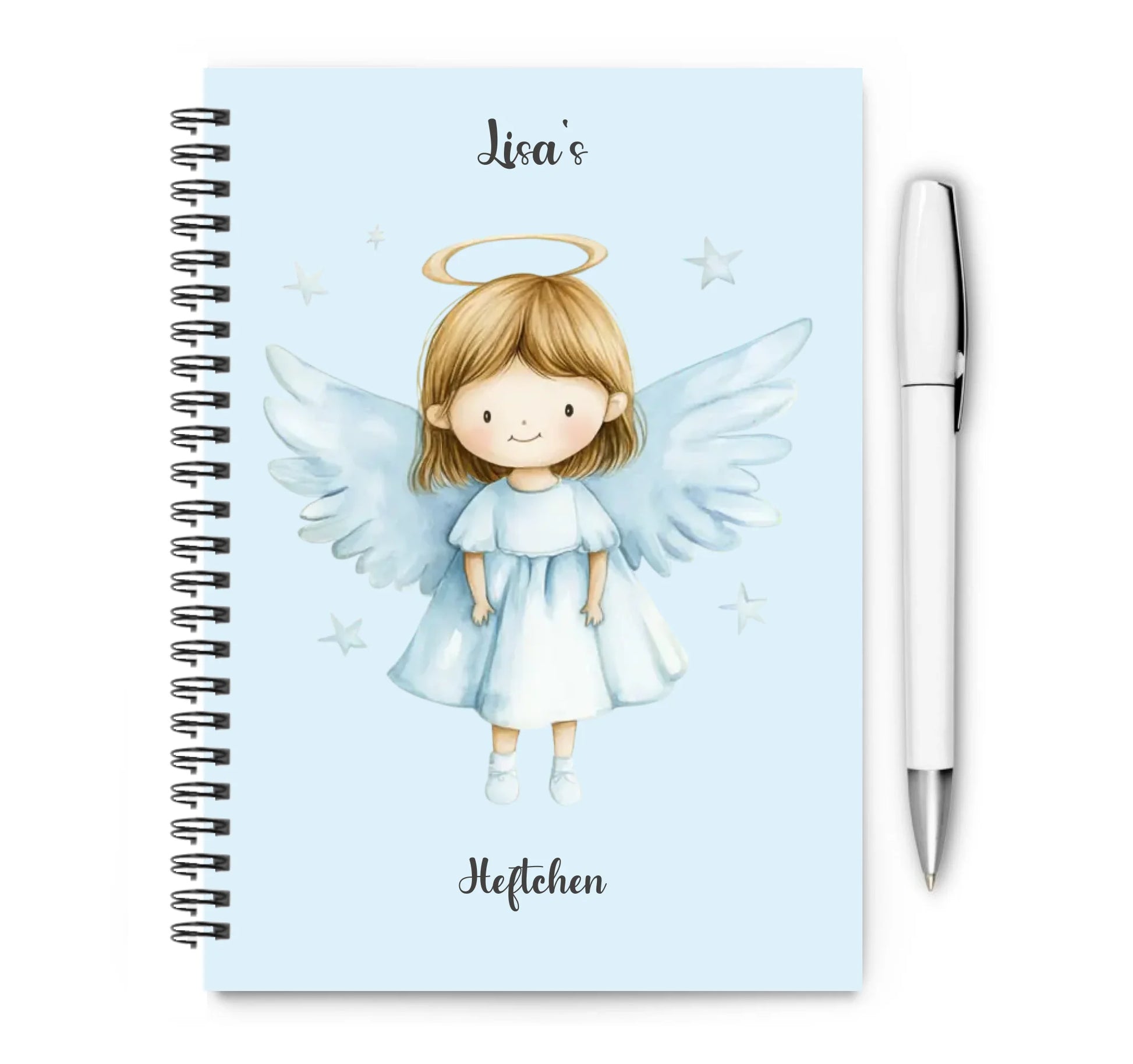 Personalisierter Collegeblock - Schutzengel - Notizheft - Hausaufgabenheft Collegeblock liniert default