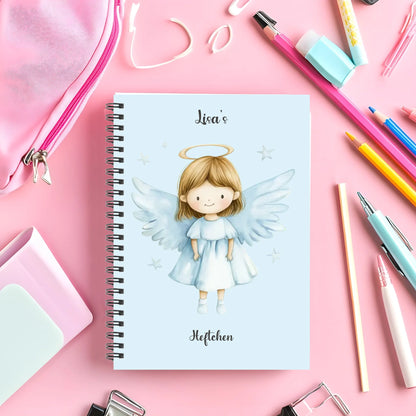 Personalisierter Collegeblock - Schutzengel - Notizheft - Hausaufgabenheft