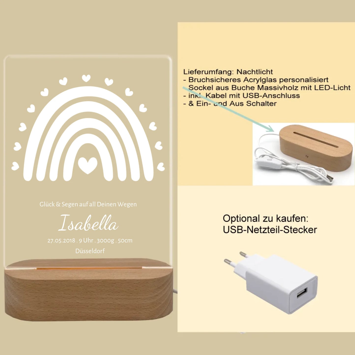 Produktinfo rechteckiges 3