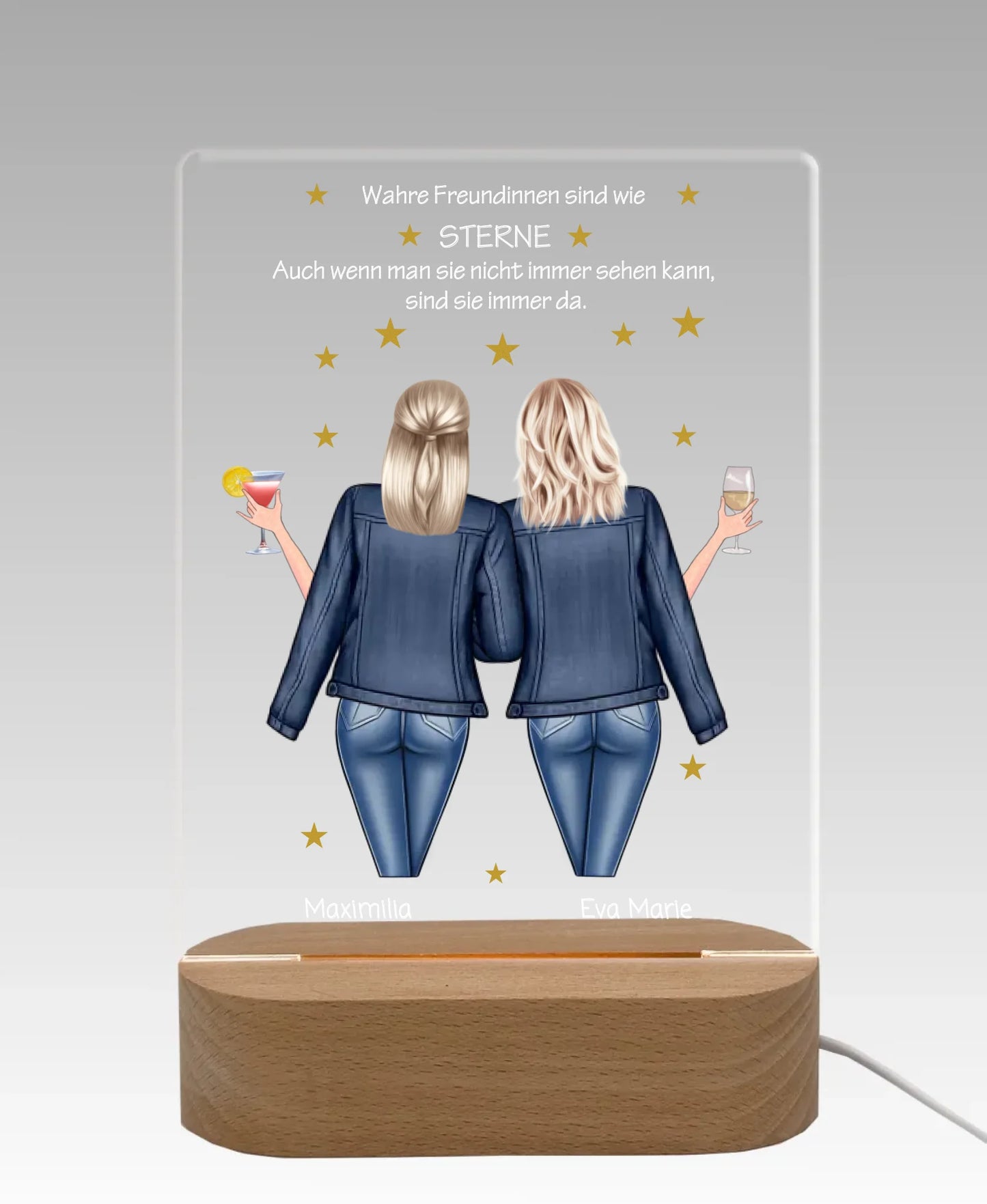 Personalisiertes Acryl Nachtlicht Geschenk ''Beste Freundin" | Geschenkidee Freunde & Familie