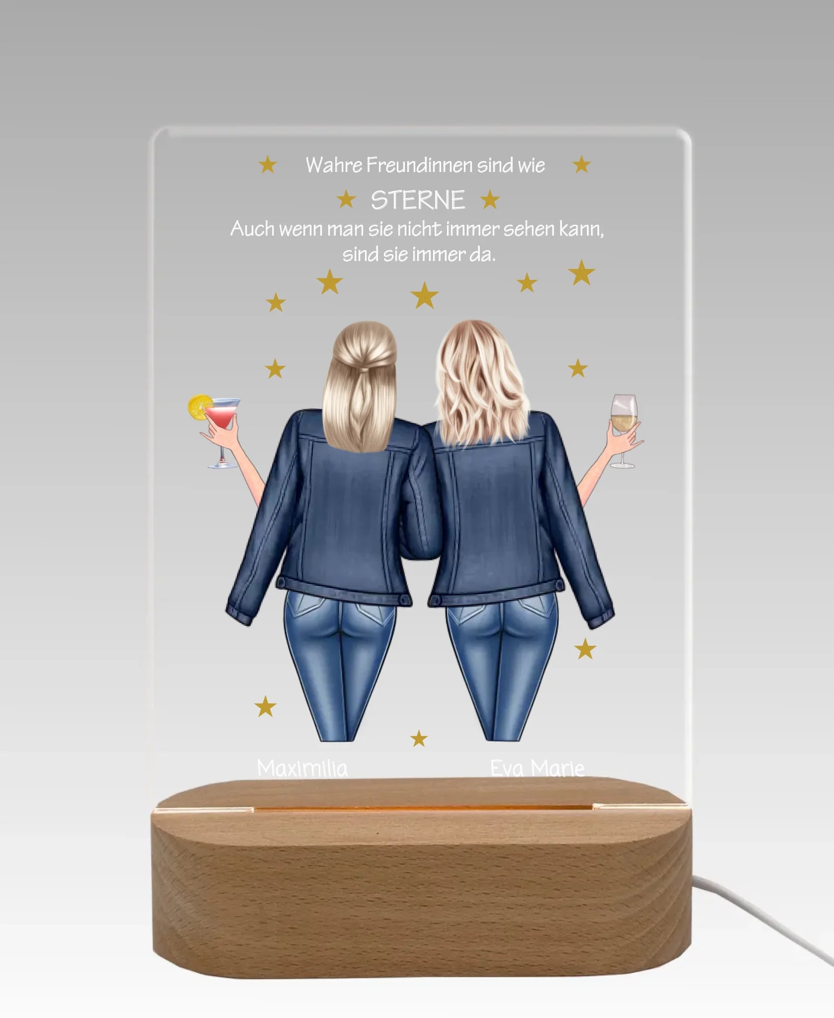 Personalisiertes Acryl Nachtlicht Geschenk ''Beste Freundin" | Geschenkidee Freunde & Familie