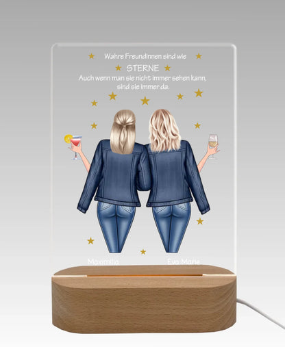 Personalisiertes Acryl Nachtlicht Geschenk ''Beste Freundin" | Geschenkidee Freunde & Familie