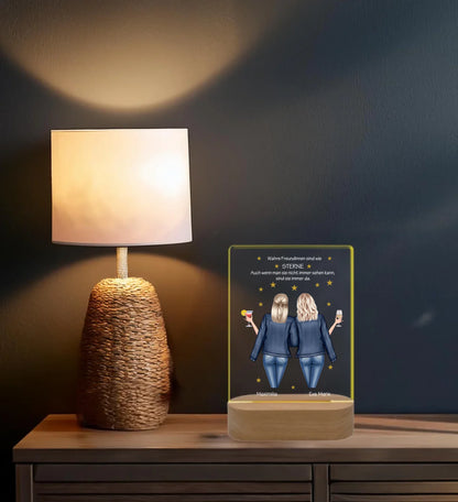 Personalisiertes Acryl Nachtlicht Geschenk ''Beste Freundin" | Geschenkidee Freunde & Familie