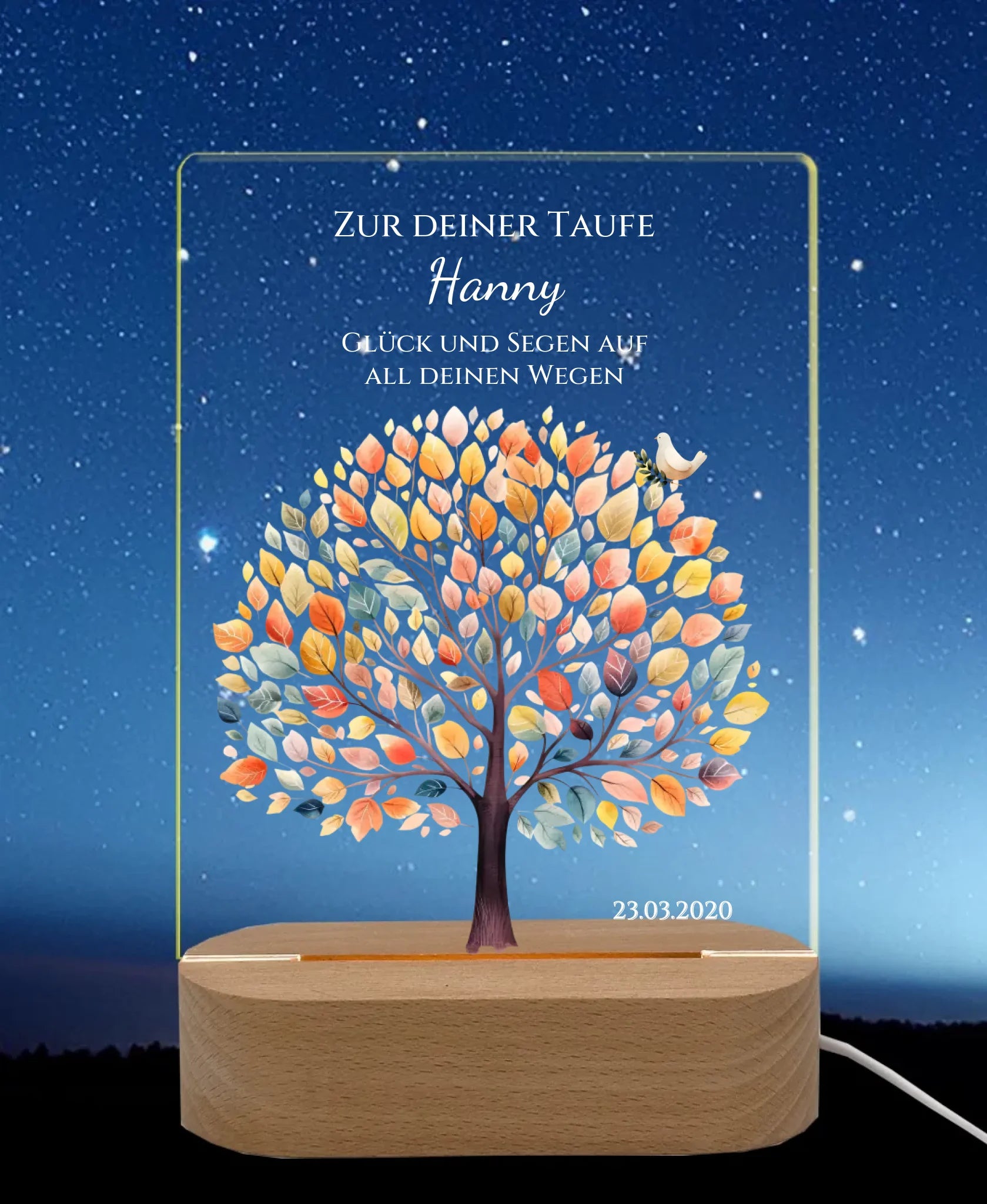 Licht an Nachthimmel