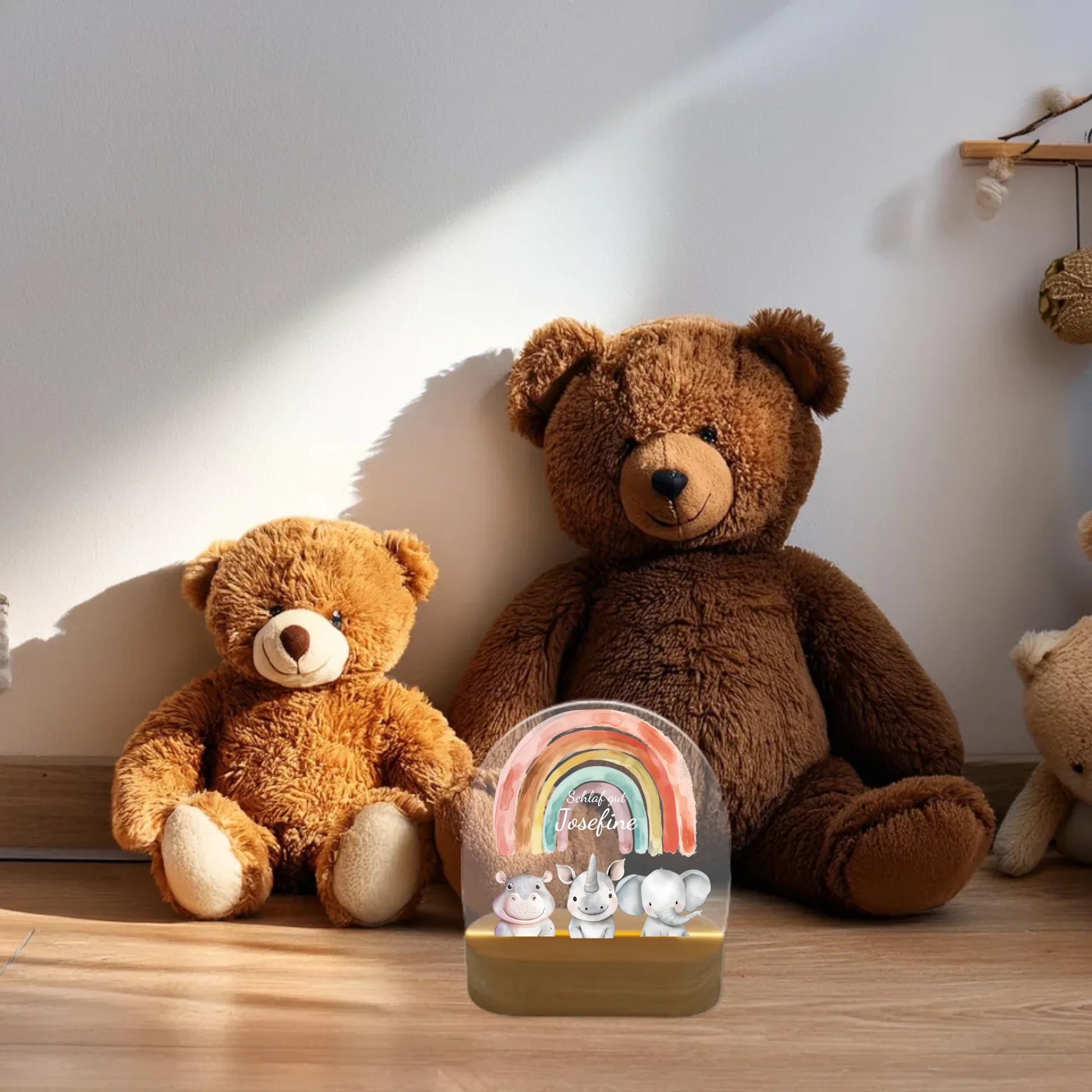 Personalisiertes Baby & Kinder LED Nachtlicht 1-3 Tiere Safari mit Namen Geburtsgeschenk & Taufgeschenk