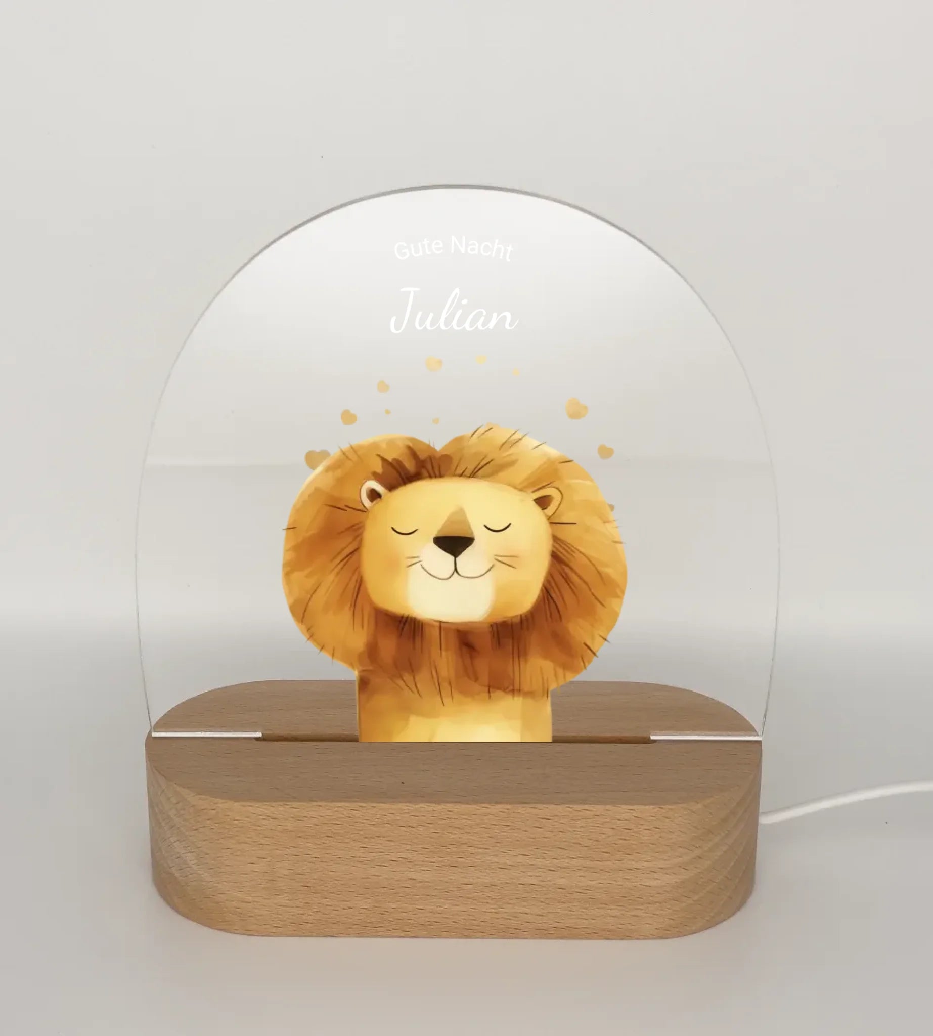 Personalisiertes Baby & Kinder LED Nachtlicht Safari Tiere / Bauernhof / Einhörner - Kinderzimmer Deko