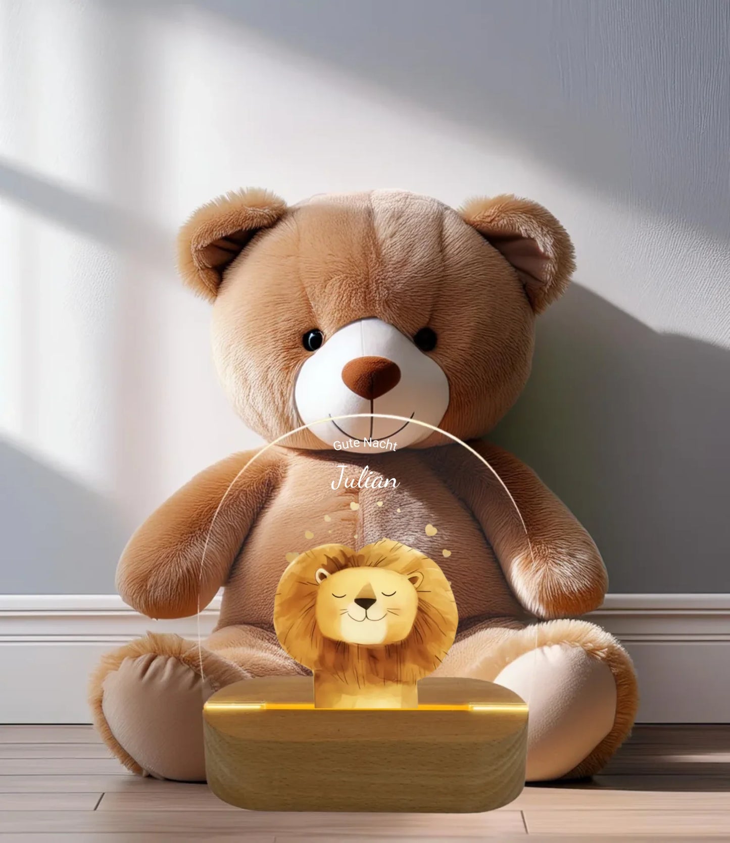 Personalisiertes Baby & Kinder LED Nachtlicht Safari Tiere / Bauernhof / Einhörner - Kinderzimmer Deko