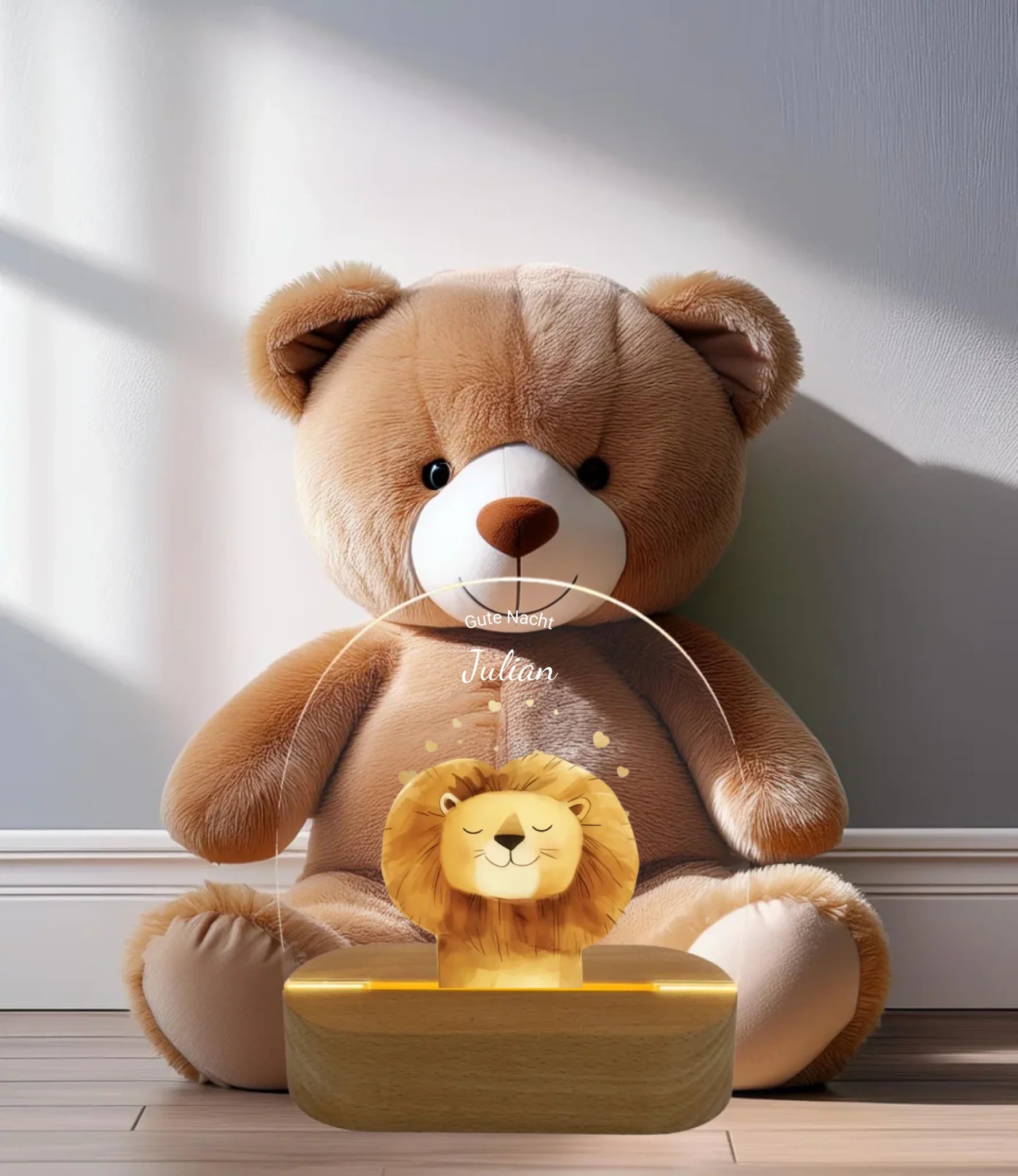 Personalisiertes Baby & Kinder LED Nachtlicht Safari Tiere / Bauernhof / Einhörner - Kinderzimmer Deko