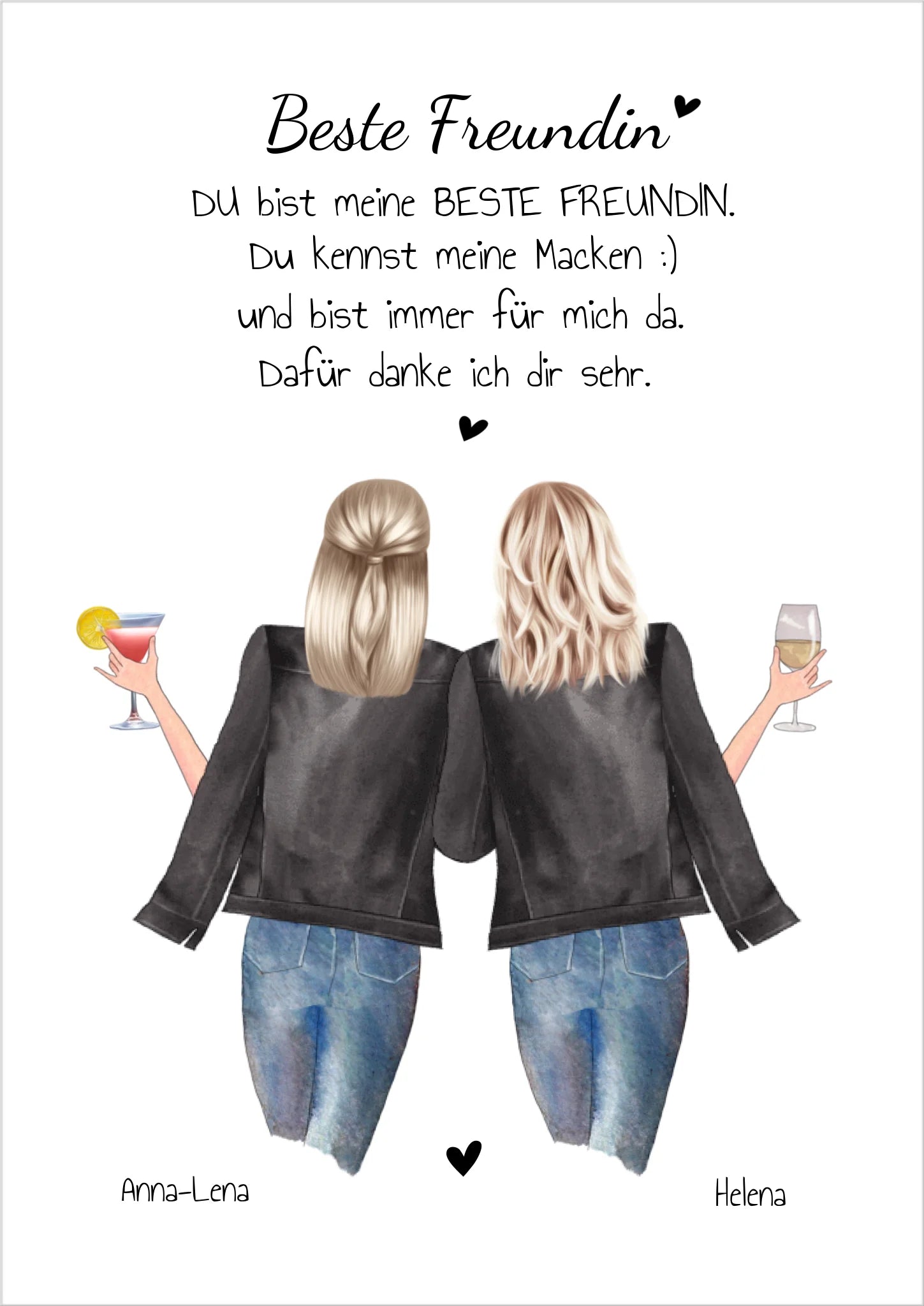 True Friends Bild ... 2 Beste Freundinnen Poster personalisiertes Geschenk Poster Poster