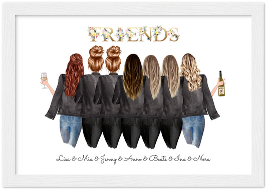 7 Beste Freundinnen Poster personalisiertes Geburtstagsgeschenk - Freundin Bild Geschenk Geburtstag