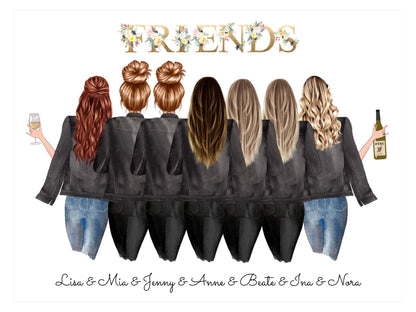 7 Beste Freundinnen Poster personalisiertes Geburtstagsgeschenk - Freundin Bild Geschenk Geburtstag Posters Poster