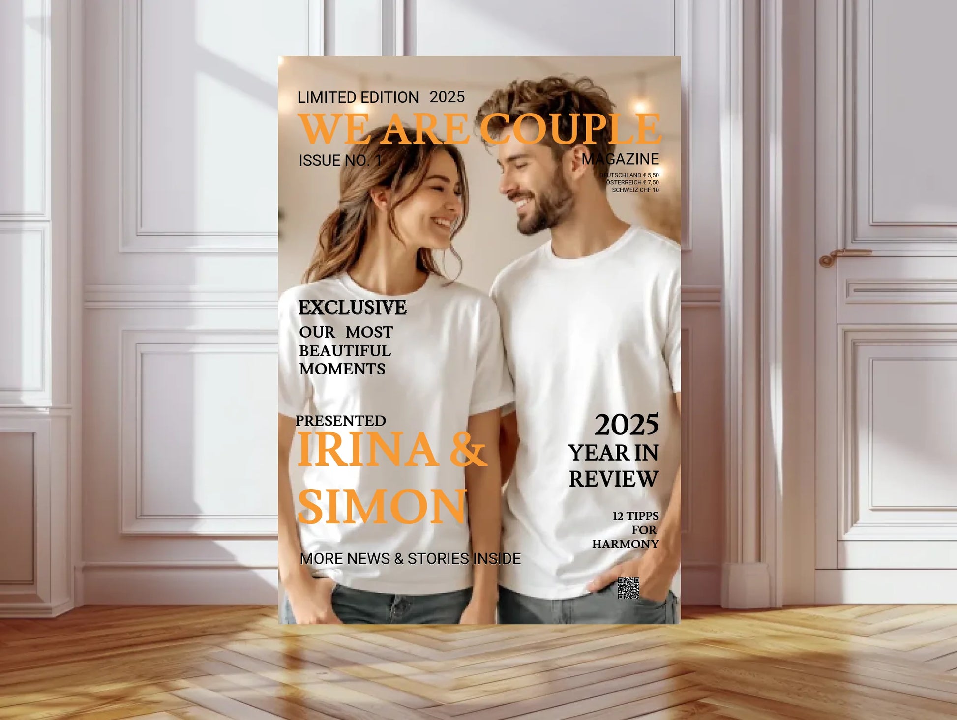 Personalisiertes Magazine Cover "Couple Paar Portrait 2" Zeitschrift Titelblatt - Fotoposter - digitale Datei