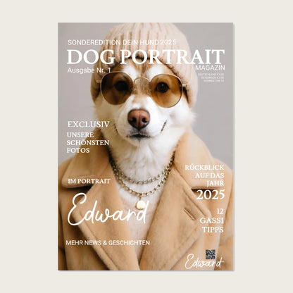 Personalisiertes Magazine Cover "DOG Portrait" Zeitschrift Titelblatt - Fotoposter Hund Katze - digitale Datei !!! Digitale Datei zum Selberdrucken - kein Poster !!! Digitale Datei zum Selberdrucken - kein Poster A4 A3 A2