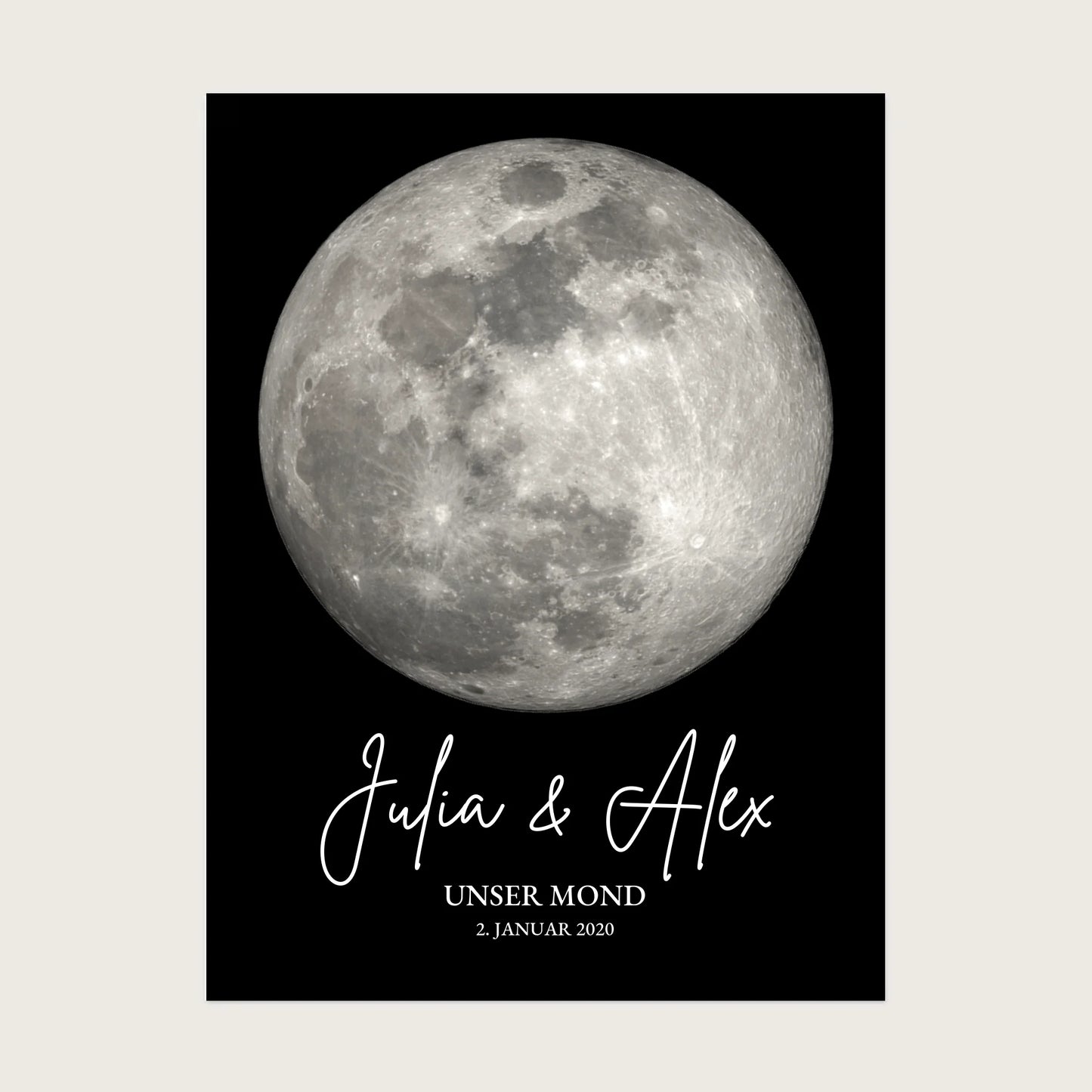 Personalisiertes Mondphasen-Poster - Hochzeit, Jahrestag, Valentinstag oder besonderem Datum - Digitale Datei Digitale Datei zum Selberdrucken - kein Poster !!! Digitale Datei zum Selberdrucken - kein Poster 30x40 45x60 60x80 cm