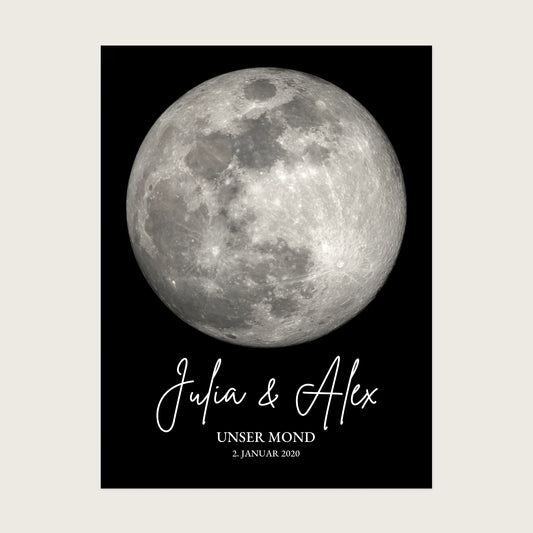 Personalisiertes Mondphasen-Poster - Hochzeit, Jahrestag, Valentinstag oder besonderem Datum - Digitale Datei Digitale Datei zum Selberdrucken - kein Poster !!! Digitale Datei zum Selberdrucken - kein Poster 30x40 45x60 60x80 cm