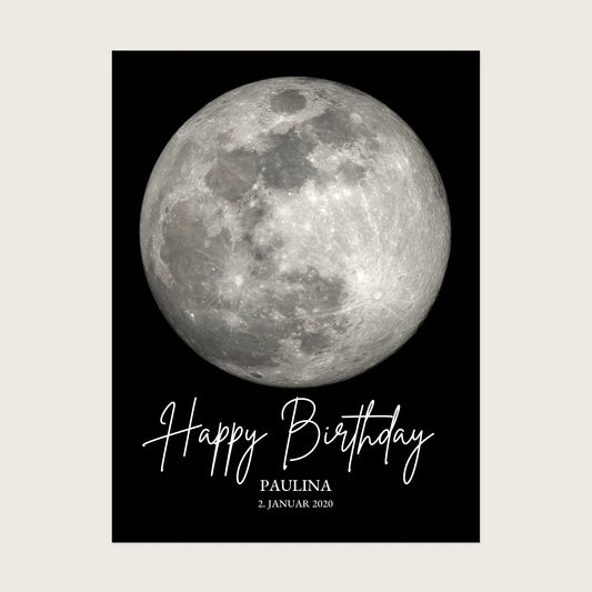 Personalisiertes Mond-Poster - Geburtstagsgeschenk für Freundin, Freunde & Familie - Digitale Datei Digitale Datei zum Selberdrucken - kein Poster !!! Digitale Datei zum Selberdrucken - kein Poster 30x40 45x60 60x80 cm