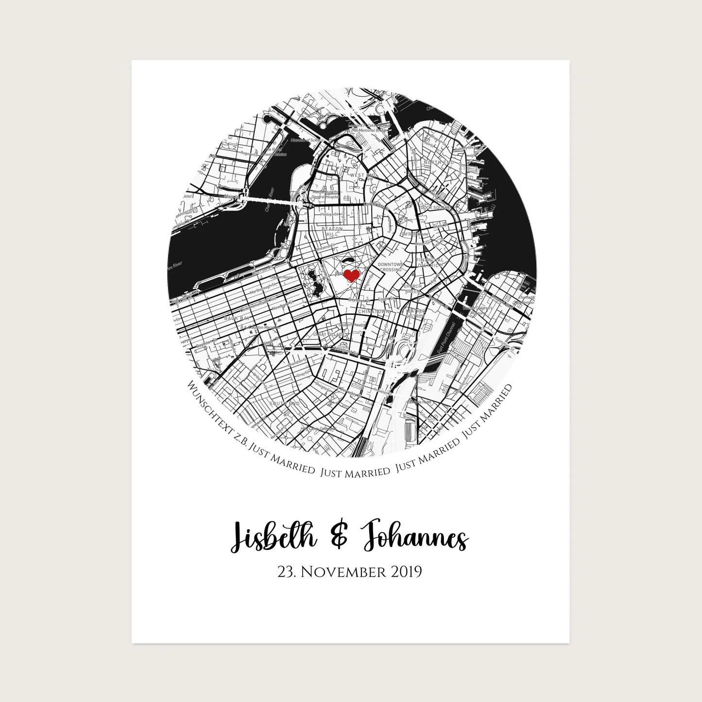 Wo alles begann Poster - Personalisiertes Hochzeitsgeschenk, Geschenk Hochzeitstag, Valetinstag Stadtkarte - Digitale Datei Digitale Datei zum Selberdrucken - kein Poster !!! Digitale Datei zum Selberdrucken - kein Poster 30x40 45x60 60x80 cm