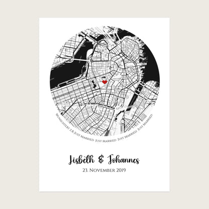 Wo alles begann Poster - Personalisiertes Hochzeitsgeschenk, Geschenk Hochzeitstag, Valetinstag Stadtkarte - Digitale Datei Digitale Datei zum Selberdrucken - kein Poster !!! Digitale Datei zum Selberdrucken - kein Poster 30x40 45x60 60x80 cm