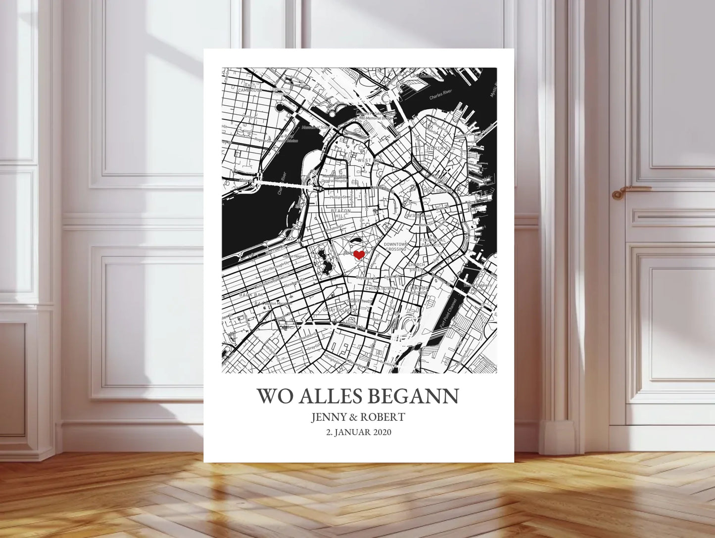 Wo alles begann Poster - Personalisiertes Hochzeitsgeschenk, Geschenk Hochzeitstag, Valetinstag Stadtkarte 2 - Digitale Datei