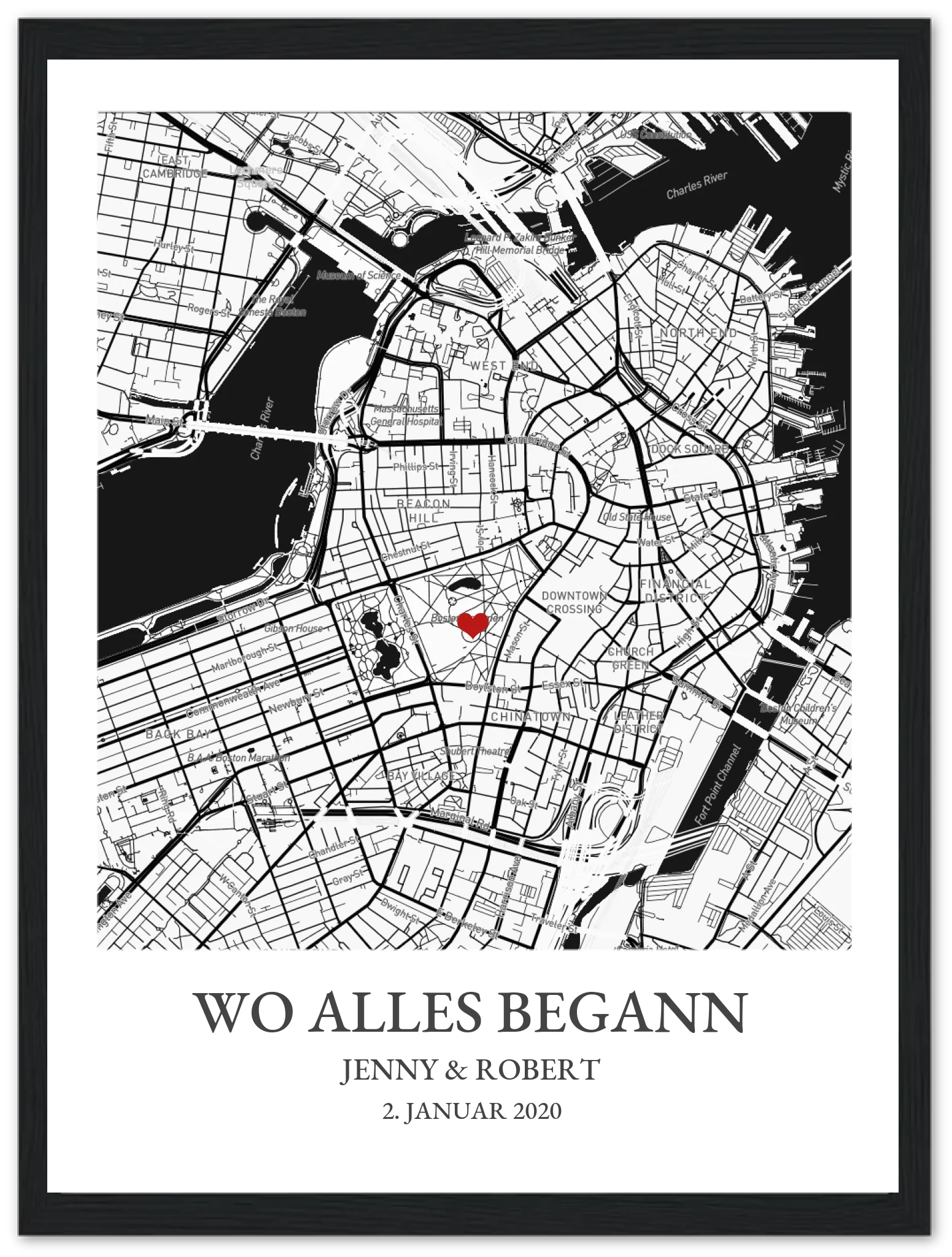 Wo alles begann Poster - Personalisiertes Hochzeitsgeschenk, Geschenk Hochzeitstag, Valetinstag Stadtkarte 2 - Digitale Datei