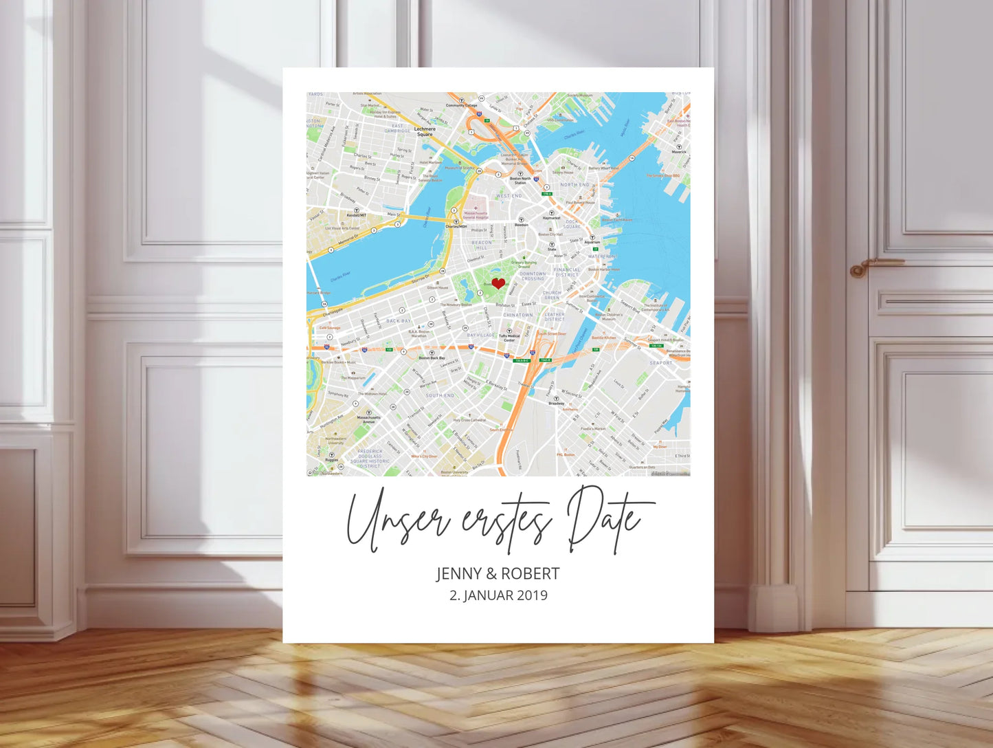 Kennenlernort - Personalisiertes Hochzeitsgeschenk, Geschenk Hochzeitstag, Valetinstag Stadtkarte 3 - Digitale Datei