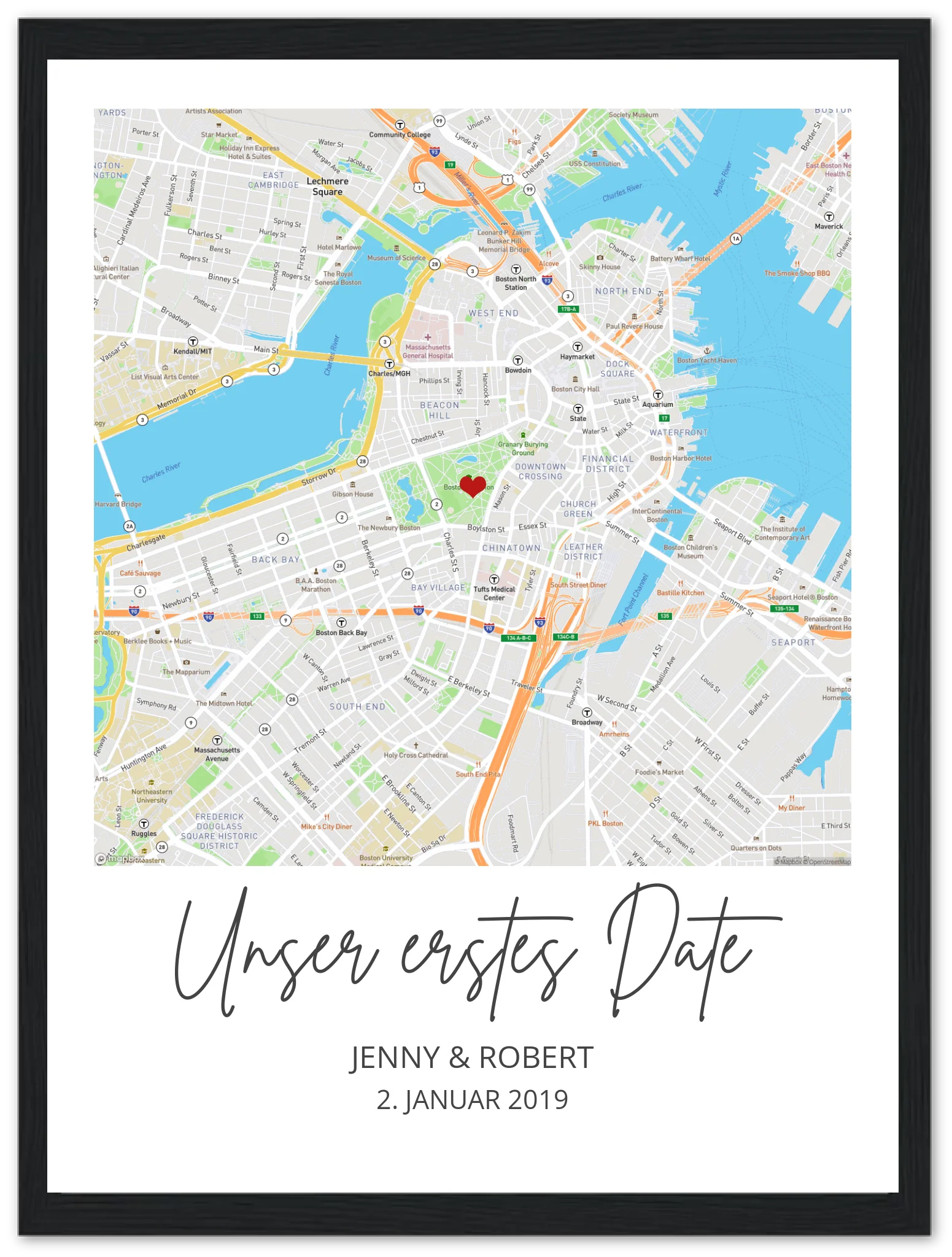 Kennenlernort - Personalisiertes Hochzeitsgeschenk, Geschenk Hochzeitstag, Valetinstag Stadtkarte 3 - Digitale Datei