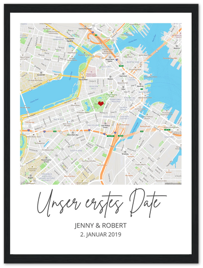 Kennenlernort - Personalisiertes Hochzeitsgeschenk, Geschenk Hochzeitstag, Valetinstag Stadtkarte 3 - Digitale Datei
