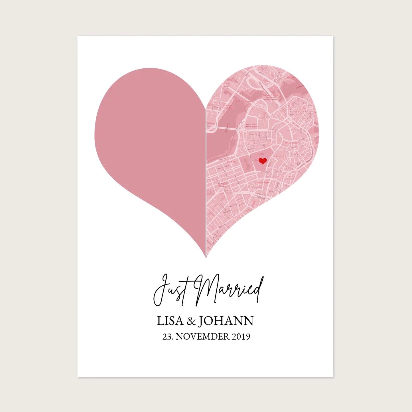 "Just Married" - Personalisiertes Fotoposter mit Stadtkarte & Koordinaten, Geschenk Hochzeit, Valentin - Digitale Datei Digitale Datei zum Selberdrucken - kein Poster !!! Digitale Datei zum Selberdrucken - kein Poster 30x40 45x60 60x80 cm