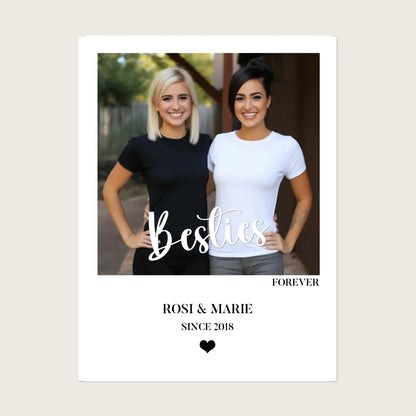 "Besties" Beste Freundin Bild Geschenk - Personalisiertes Fotoposter Geburtstagsgeschenk - Digitale Datei Digitale Datei zum Selberdrucken - kein Poster !!! Digitale Datei zum Selberdrucken - kein Poster 30x40 45x60 60x80 cm