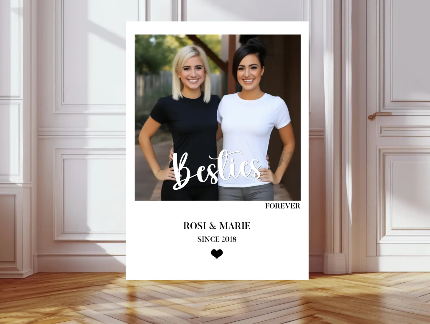 "Besties" Beste Freundin Bild Geschenk - Personalisiertes Fotoposter Geburtstagsgeschenk - Digitale Datei