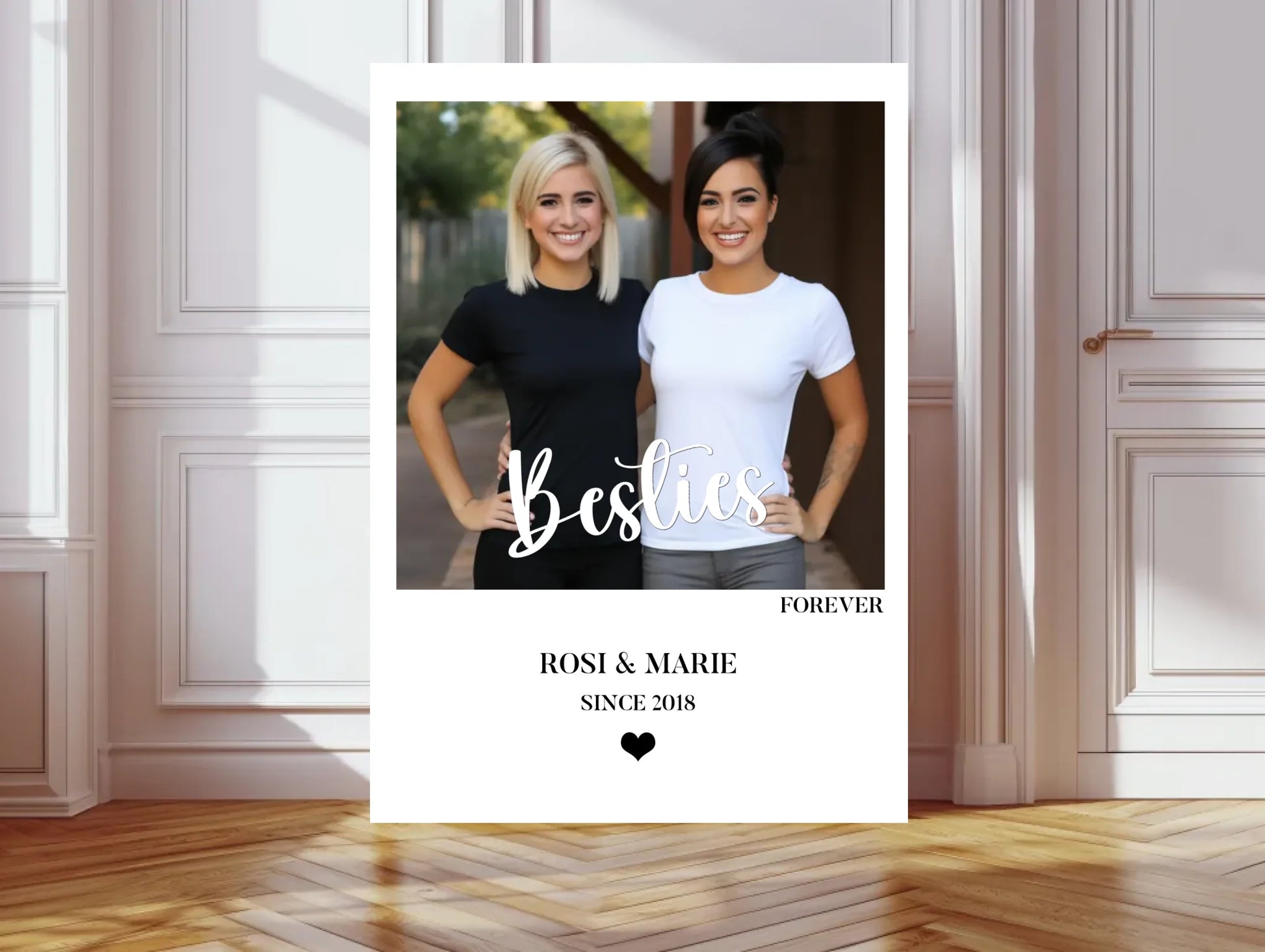 "Besties" Beste Freundin Bild Geschenk - Personalisiertes Fotoposter Geburtstagsgeschenk - Digitale Datei