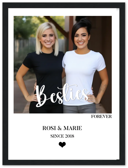 "Besties" Beste Freundin Bild Geschenk - Personalisiertes Fotoposter Geburtstagsgeschenk - Digitale Datei