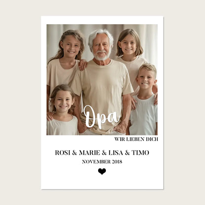 "Opa" Personalisiertes Fotoposter Geschenk- Geburtstagsgeschenk - Weihnachtsgeschenk - Digitale Datei Digitale Datei zum Selberdrucken - kein Poster !!! Digitale Datei zum Selberdrucken - kein Poster 30x40 45x60 60x80 cm