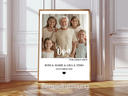 "Opa" Personalisiertes Fotoposter Geschenk- Geburtstagsgeschenk - Weihnachtsgeschenk - Digitale Datei