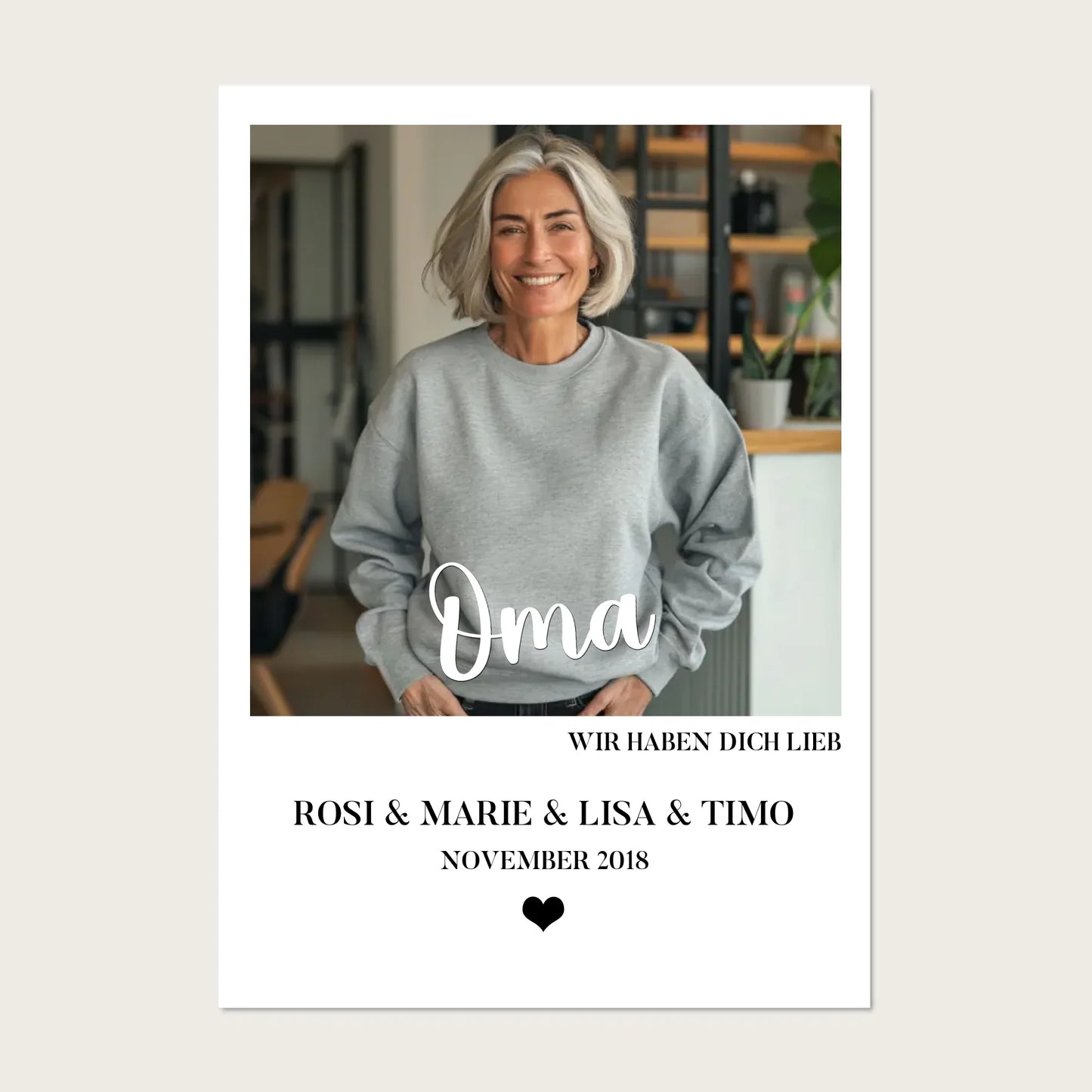 "Oma" Personalisiertes Fotoposter Geschenk- Geburtstagsgeschenk - Weihnachtsgeschenk - Digitale Datei Digitale Datei zum Selberdrucken - kein Poster !!! Digitale Datei zum Selberdrucken - kein Poster 30x40 45x60 60x80 cm