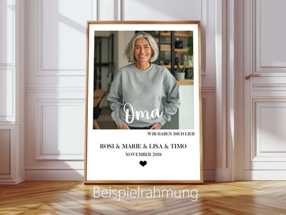 "Oma" Personalisiertes Fotoposter Geschenk- Geburtstagsgeschenk - Weihnachtsgeschenk - Digitale Datei