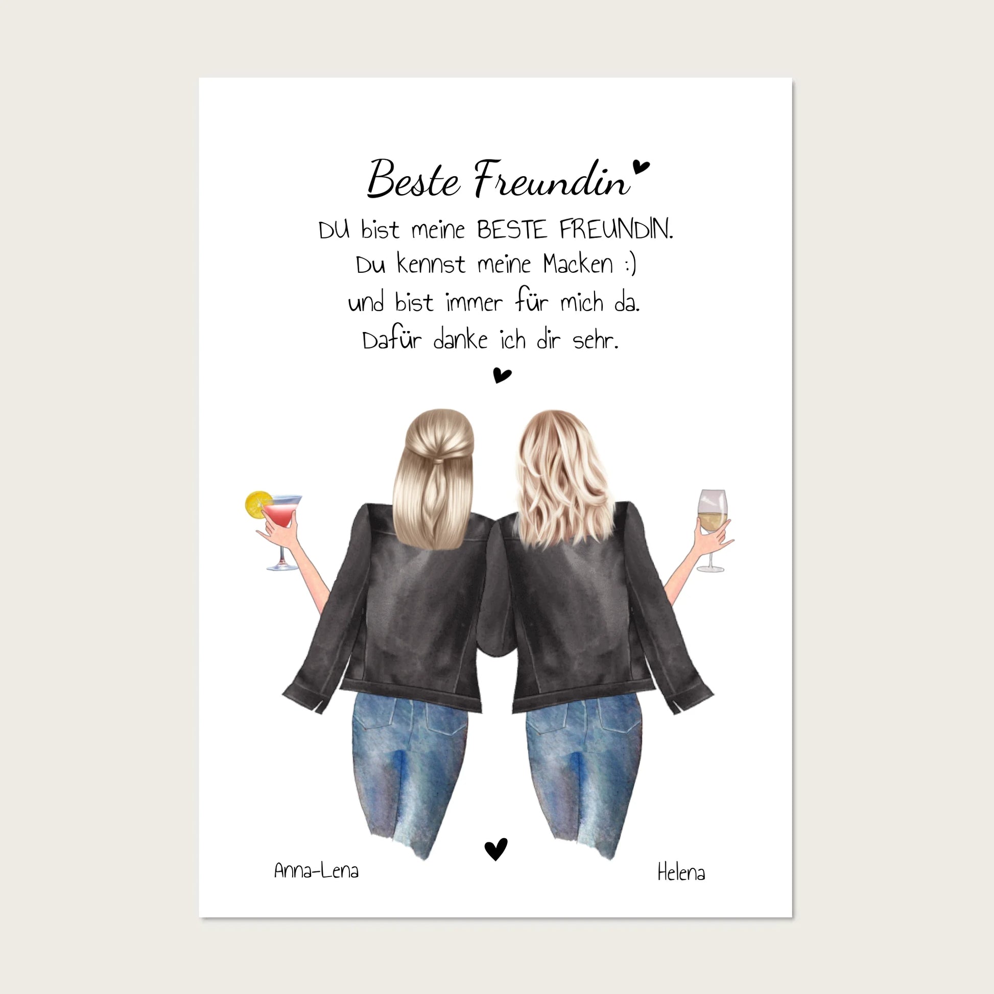 Beste Freundin Bild & Poster Geschenk mit Spruch selber gestalten - digitale Datei Digitale Datei zum Selberdrucken - kein Poster !!! Digitale Datei zum Selberdrucken - kein Poster 30x40 45x60 60x80 cm