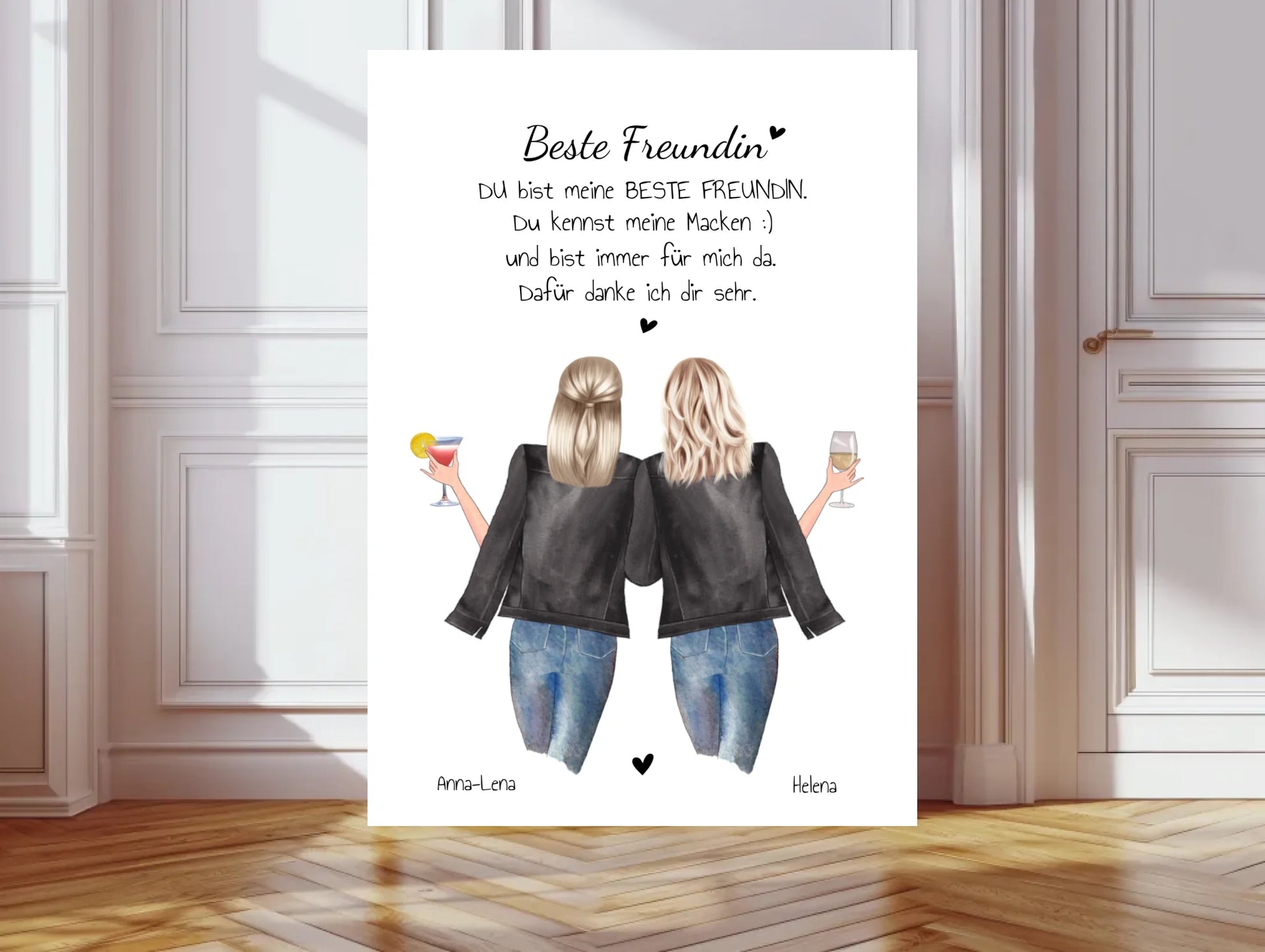 Beste Freundin Bild & Poster Geschenk mit Spruch selber gestalten - digitale Datei