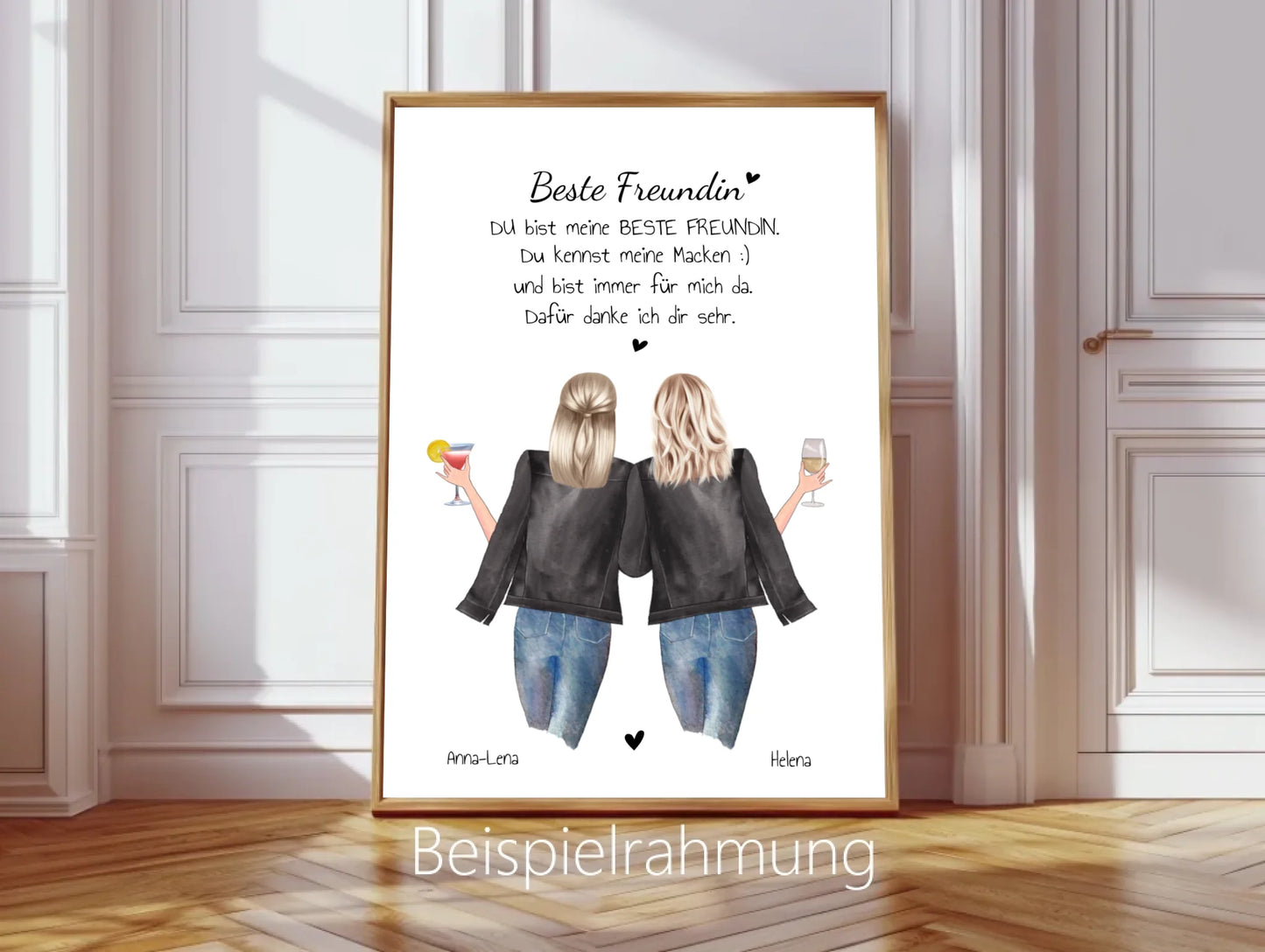 Beste Freundin Bild & Poster Geschenk mit Spruch selber gestalten - digitale Datei