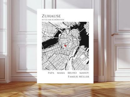Personalisiertes "Zuhause" Koordinaten Poster Geschenk - digitale Datei