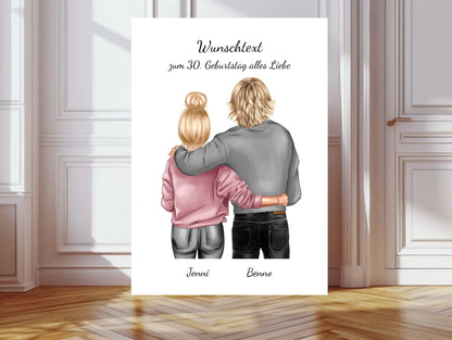 Geschenk beste Freundin, Freund, Partner, Bruder oder Schwester mit Namen und Spruch - Geburtstagsgeschenk Poster - digitale Datei