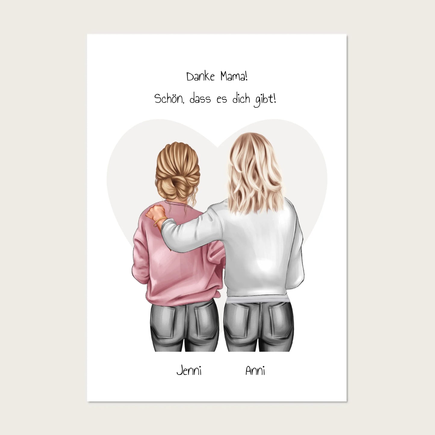 Mutter Tochter Poster Geschenk personalisiert - Last Minute Bild Geschenk mit Namen und Spruch - digitale Datei Digitale Datei zum Selberdrucken - kein Poster !!! Digitale Datei zum Selberdrucken - kein Poster 30x40 45x60 60x80 cm
