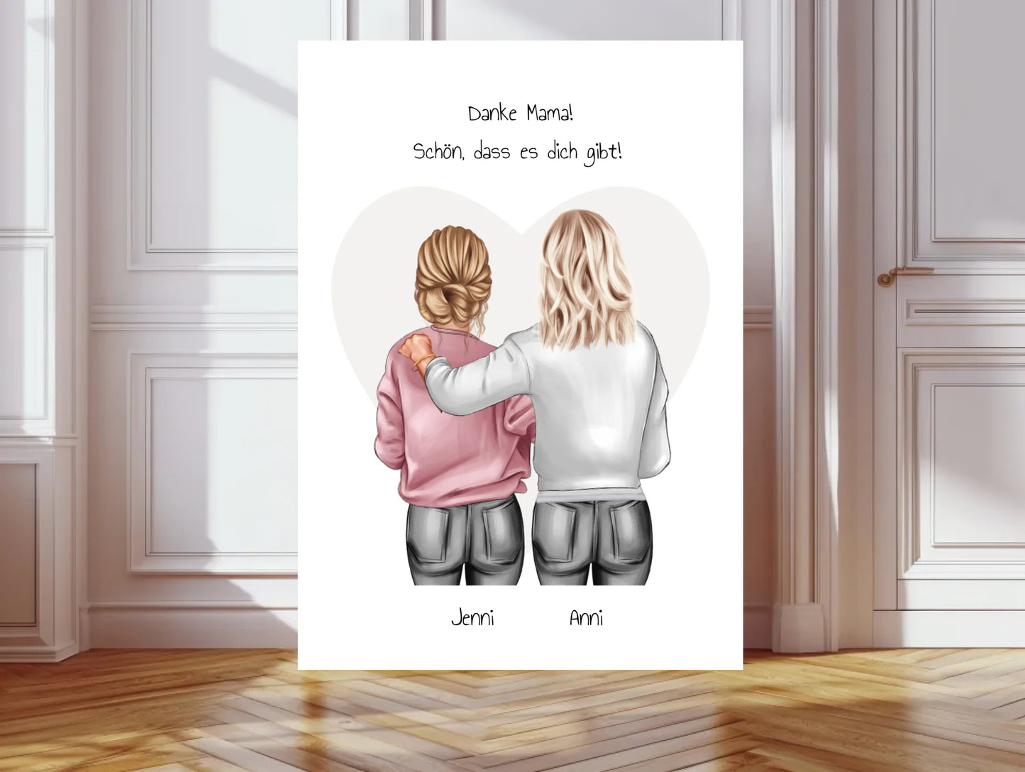 Mutter Tochter Poster Geschenk personalisiert - Last Minute Bild Geschenk mit Namen und Spruch - digitale Datei