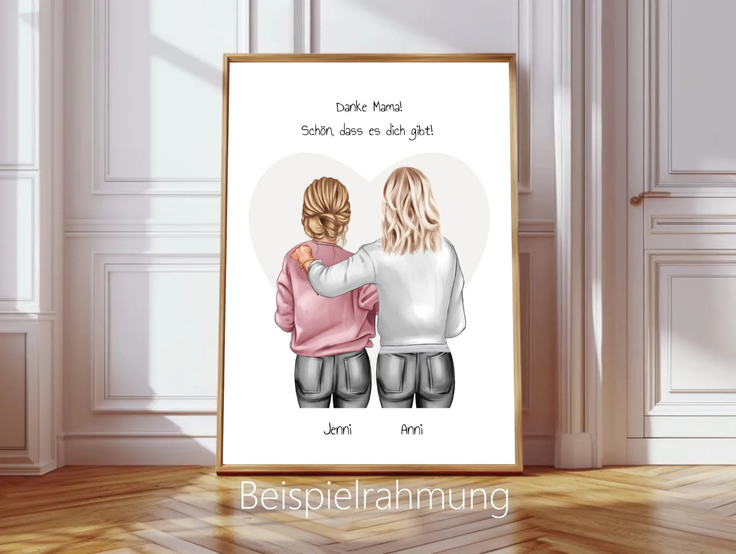 Mutter Tochter Poster Geschenk personalisiert - Last Minute Bild Geschenk mit Namen und Spruch - digitale Datei