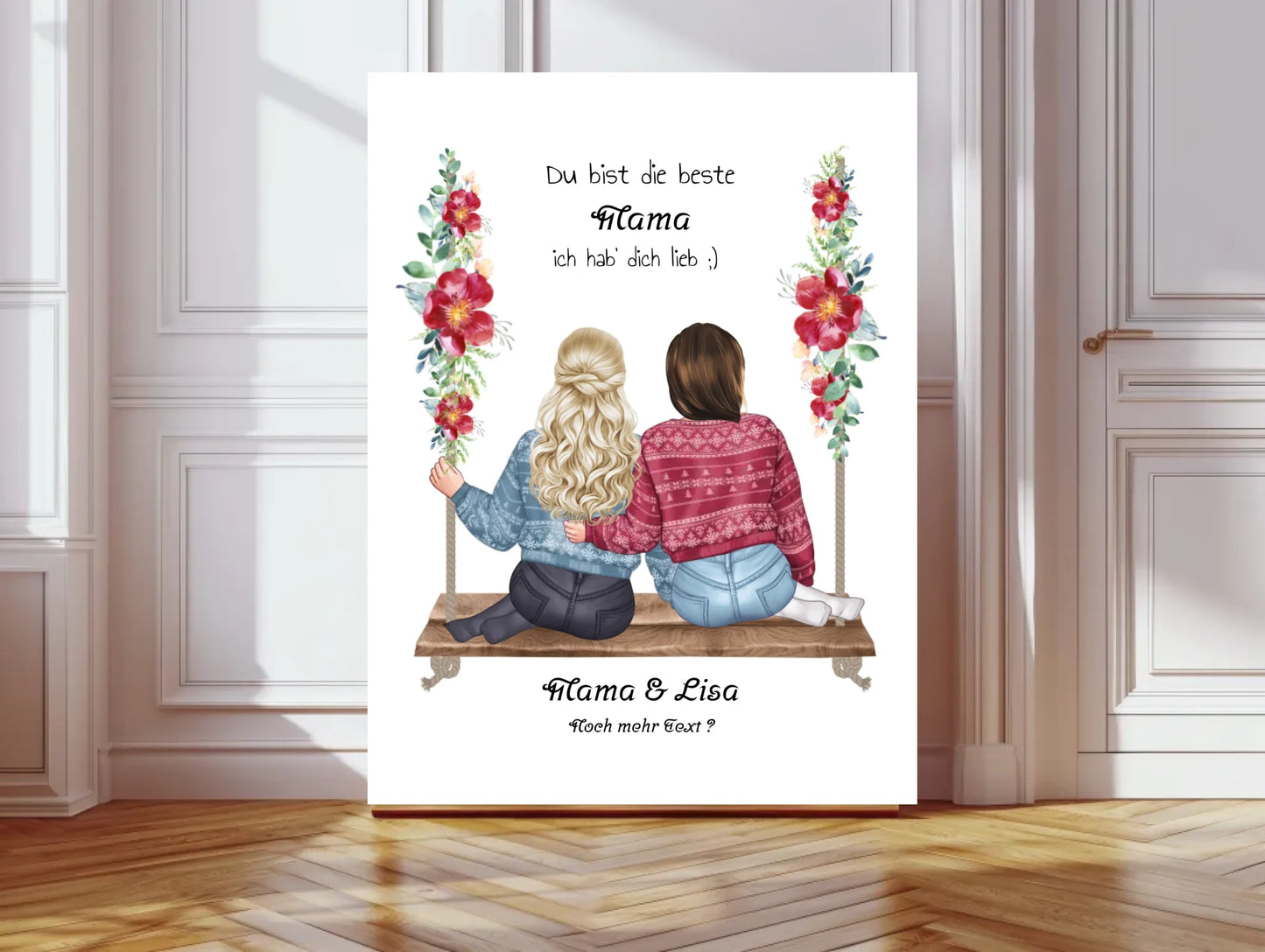 Personalisiertes Mutter Tochter Poster Geschenk - Last Minute Bild Geschenk mit Namen und Spruch - digitale Datei